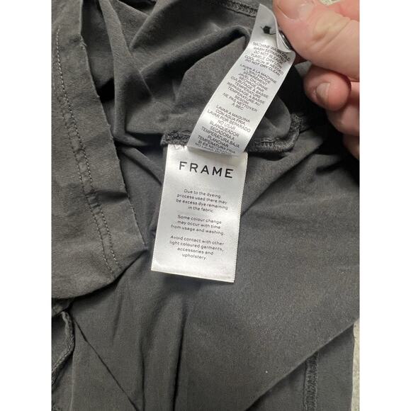 Frame Cut Off Polo Shirt Faded Noir‎ 100% Cotton Size S - Picture 4 of 6